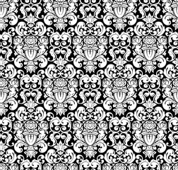 Sticker - White seamless pattern, silhouette