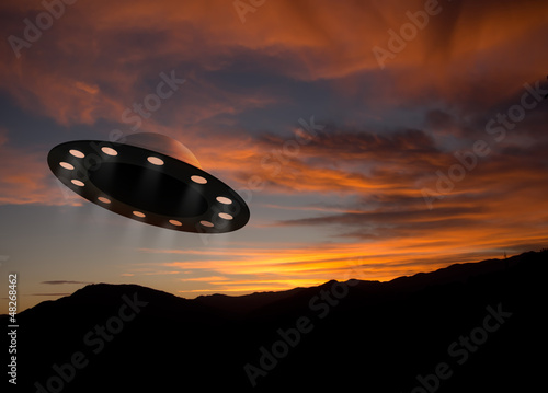 UFO aka Unidentified Flying Object at dusk Poster