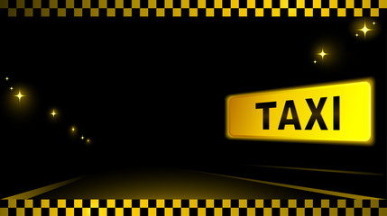 Wall Mural - taxi background with car and city light