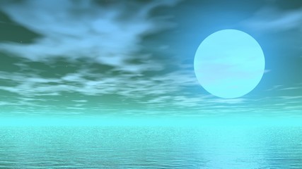 Wall Mural - full moon rising - 3d render