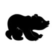 Vector silhouette of  funny little bear