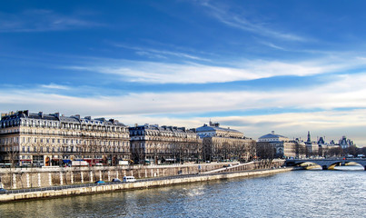 Wall Mural - Walking along the Seine river, Paris.