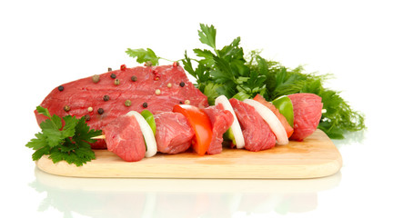 Wall Mural - Raw beef meat isolated on white