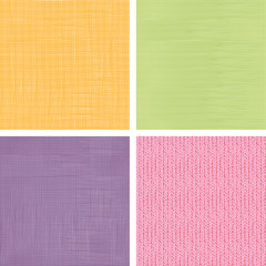 Poster - Vector set of four textile fabric textures seamless patterns