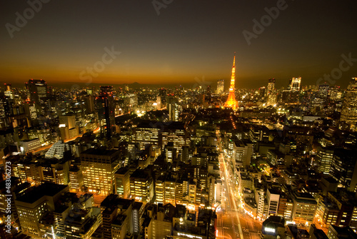 Board z aluminiowym obramowaniem Tokyo night view i Tokyo Tower