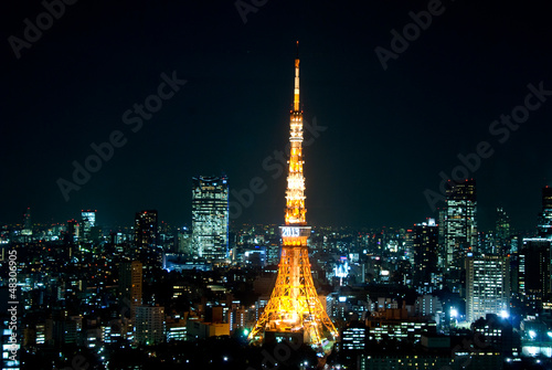 Board z aluminiowym obramowaniem Tokyo night view i Tokyo Tower