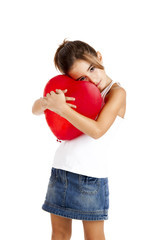 Wall Mural - Girl with a red balloon