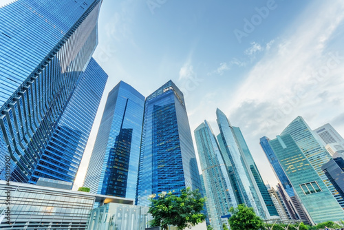 Skyscrapers in financial district of Singapore Poster