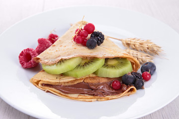 Canvas Print - crepe with fruit and chocolate