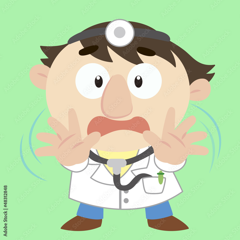 cartoon doctor with a denial of action Stock Vector | Adobe Stock