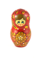 Russian doll toy isolated on white