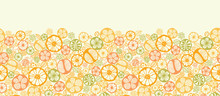 Vector Citrus Slices Horizontal Seamless Pattern Background