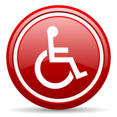 Aufkleber - accessibility red glossy icon on white background