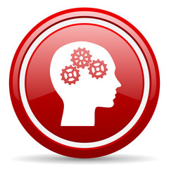 Aufkleber - head red glossy icon on white background