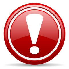Aufkleber - exclamation sign red glossy icon on white background
