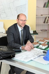 Portrait of an architect in his office