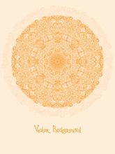 Vector Abstract Sun Vignette Background With Hand Drawn Elements