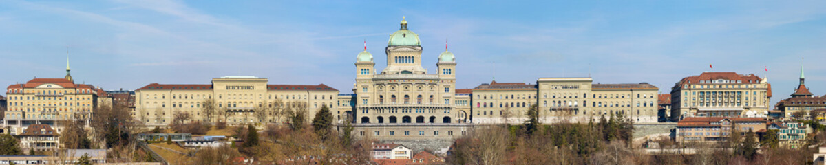 Poster - Bundeshaus in Bern, Panoramic View