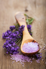 Canvas Print - lavender salt for spa