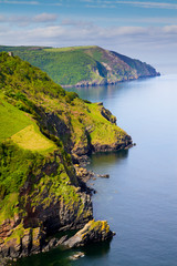 Canvas Print - Coast of Great Britain at North Devon near Lynmouth