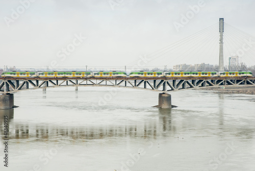 Naklejka samoprzylepna Most świętokrzyski, warszawa, polska.