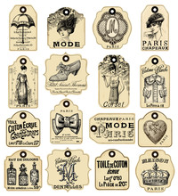 16 French Retro Labels