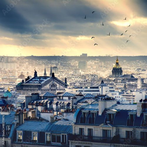 Obraz Dibond Panoramę Paryża pochodzi z Montmartre