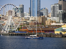 City Skyline Of Seattle Washington USA