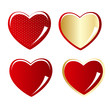 © olegganko - Set of red and gold heart vector illustration