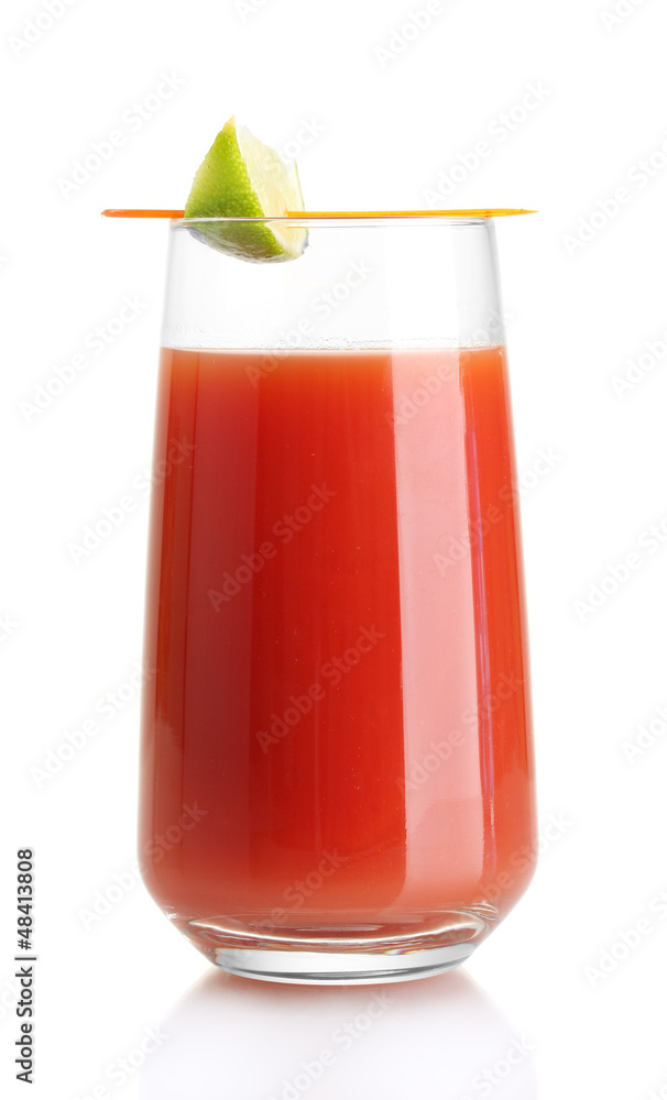 Bloody Mary cocktail isolated on white