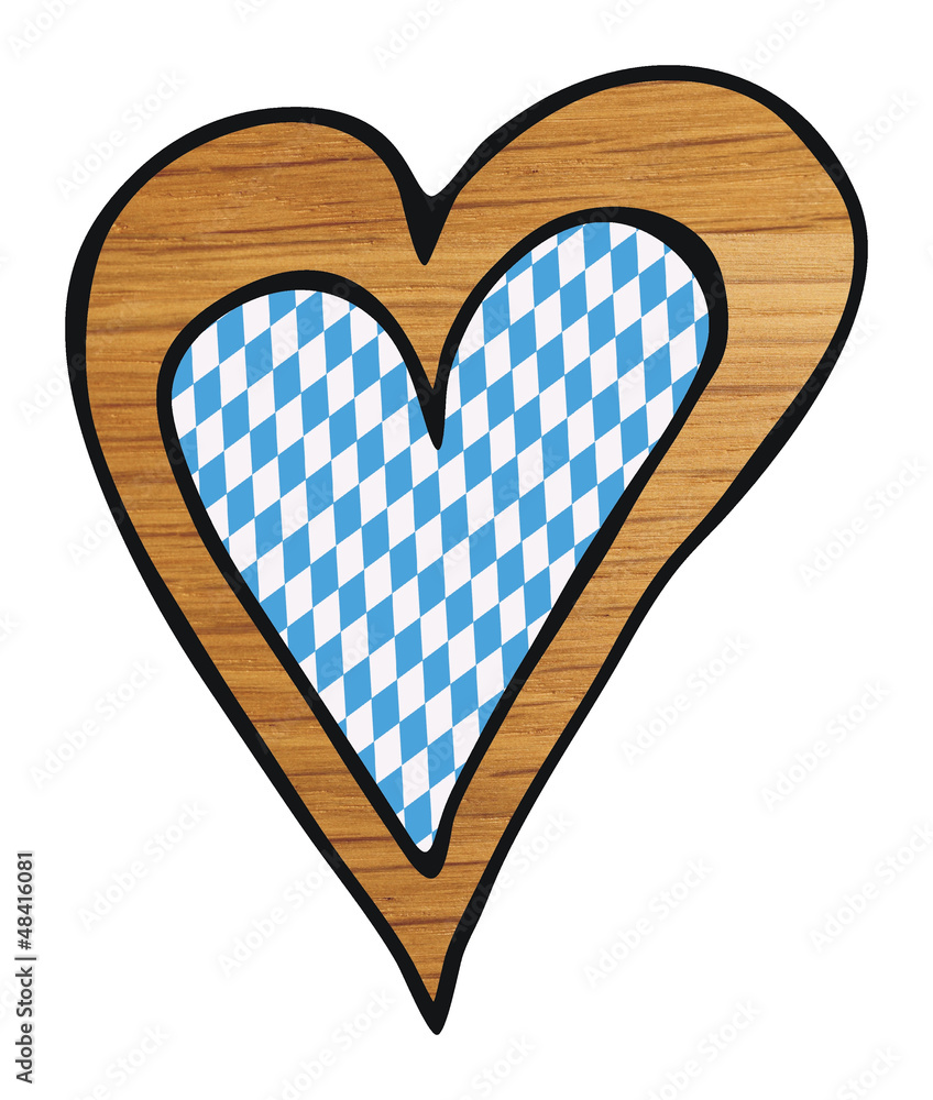 Holz Herz Mit Bayrischem Muster Oktoberfest Stock Gamesageddon