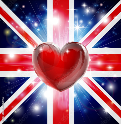 Board z aluminiowym obramowaniem Miłość uk flaga serce tło
