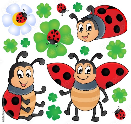 Nowoczesny obraz na płótnie Image with ladybug theme 1