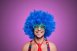 © Eugenio Marongiu - Funny guy naked with blue wig and red tie