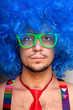© Eugenio Marongiu - Funny guy naked with blue wig and red tie