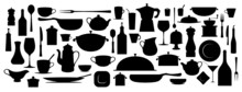 Collection Of Silhouette Kitchen Utensil Tool.