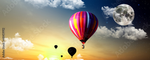 Obraz na płótnie canvas czteroczęściowy "tetraptyk" Balon 2