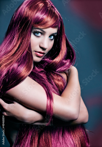 Fototapeta na wymiar beautiful long colored hair / hairbeauty 29