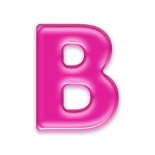 Capital Pink Letter B - Upper-case 3d Font