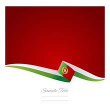 Portuguese Flag Green Red Background Vector