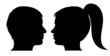 Man and woman face profile