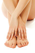 © lenets_tan - Beautiful woman's crossed legs and hands