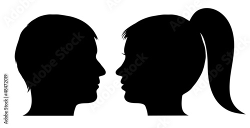Fotografía Man and woman face profile
