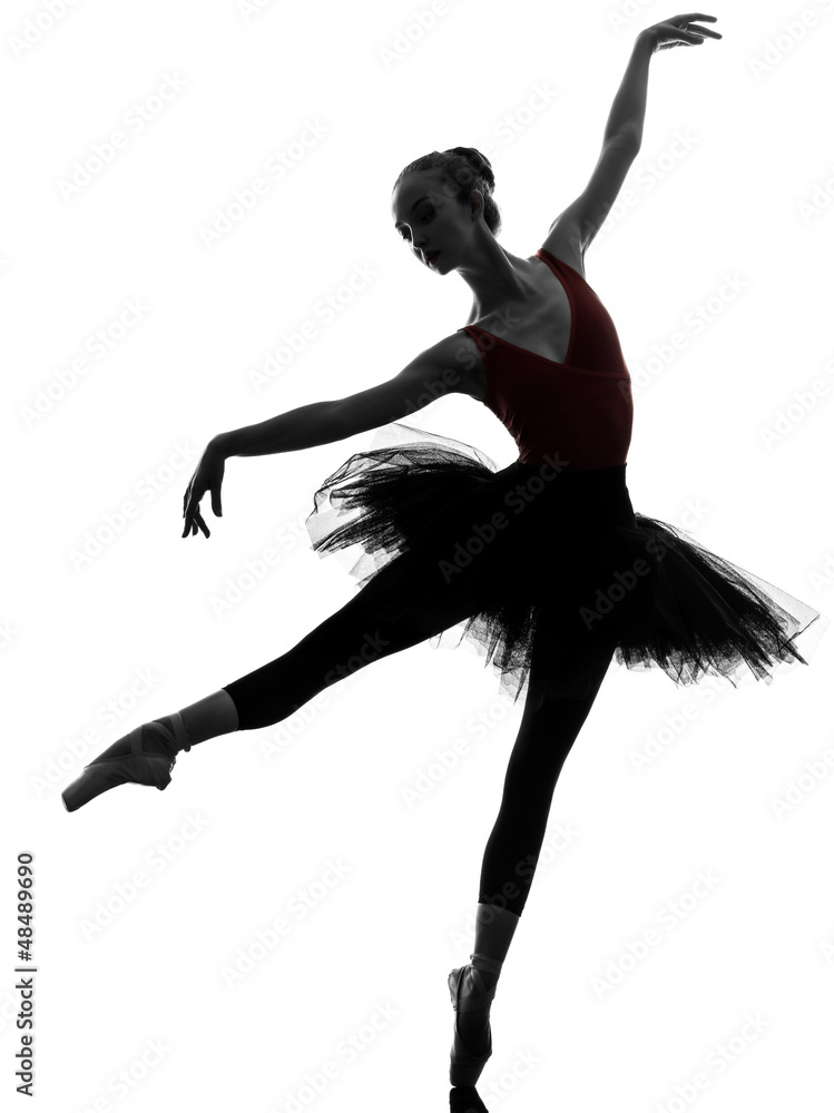 young woman ballerina ballet dancer dancing - obrazy, fototapety, plakaty 