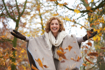 Middle Aged Woman with Arms Spread Open