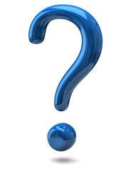 Wall Mural - Blue question mark sign