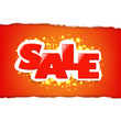 © barbaliss - Rip White Paper And Red Sale Background