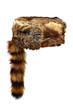 Fur Crockett hat with a racoon tail