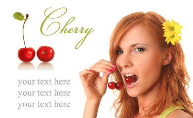 Wall Mural - green cherry