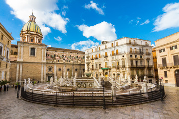 Fontana Pretoria in Palermo, Sicily, Italy